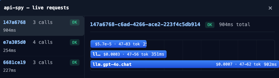 API Spy icon and toolbar
